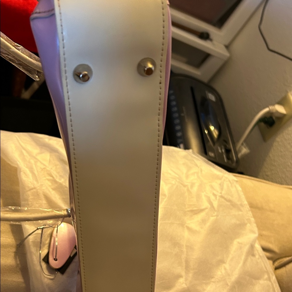 Pinkish/Lavender and Cream Women's Bag - Picture 7 of 8